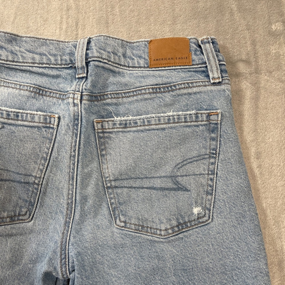 American Eagle Jeans 0R 90s Low Rise Skinny Kick Light Distressed Side Slit - Picture 6 of 7